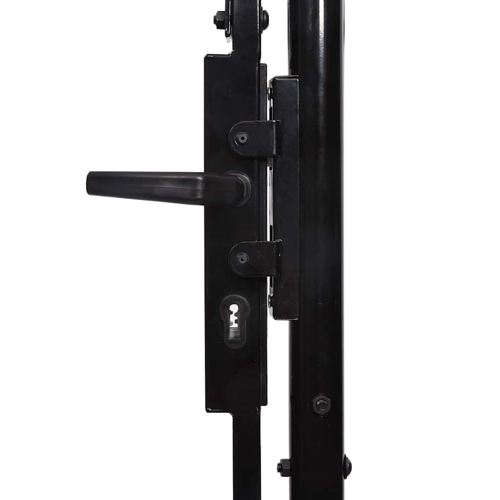 Puerta de jardín Woerden acero 1x4 m negro