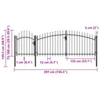 Puerta de jardín Woerden acero 1x4 m negro