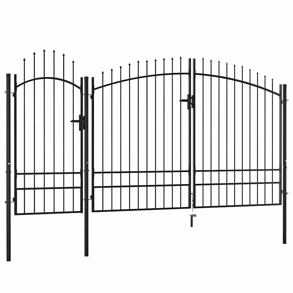 Puerta de jardín Woerden acero 1x4 m negro