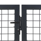 Puerta de jardín con postes de acero 350x100 cm antracita