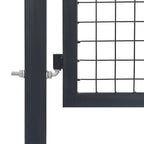 Puerta de jardín con postes de acero 350x100 cm antracita