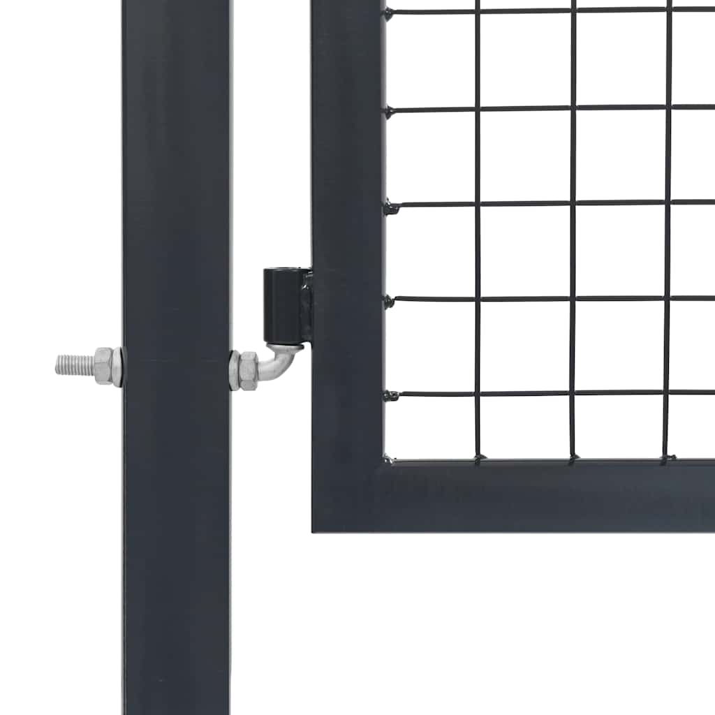 Puerta de jardín con postes de acero 350x100 cm antracita