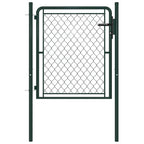 Puerta de jardín con postes de acero 350x100 cm antracita