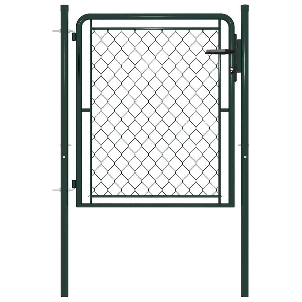 Puerta de jardín con postes de acero 350x100 cm antracita