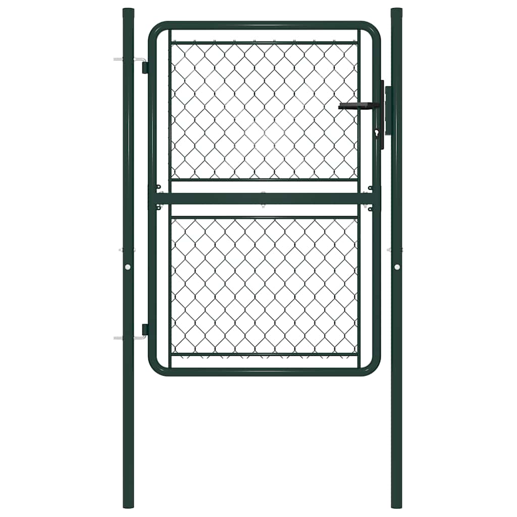 Puerta de jardín con postes de acero 350x100 cm antracita