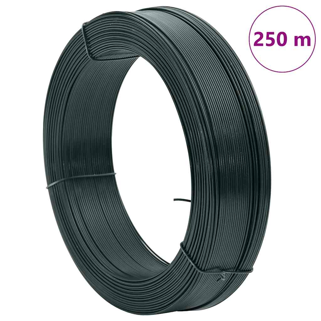 Alambre de atar vallas acero verde ennegrecido 250 m 0,9/1,4 mm