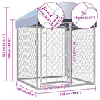 Perrera de exterior con techo 100x100x125 cm