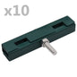 Conector de alfombra en U para jardín 10 sets verde