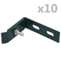 Conector de esquina para pared 10 sets plateado