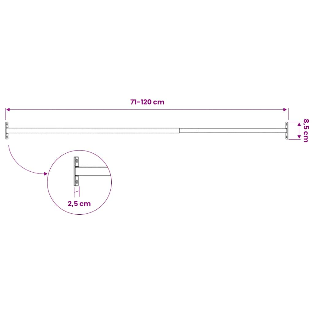 Barras de seguridad ajustables para ventanas 3 uds 710-1200 mm