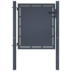 Puerta de jardín con postes de acero 350x100 cm antracita
