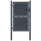 Puerta de jardín con postes de acero 350x100 cm antracita