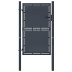 Puerta de jardín con postes de acero 350x100 cm antracita