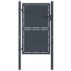 Puerta de jardín con postes de acero 350x100 cm antracita