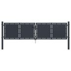 Puerta de jardín con postes de acero 350x100 cm antracita