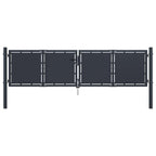 Puerta de jardín con postes de acero 350x100 cm antracita
