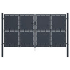 Puerta de jardín con postes de acero 350x100 cm antracita