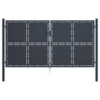 Puerta de jardín con postes de acero 350x100 cm antracita