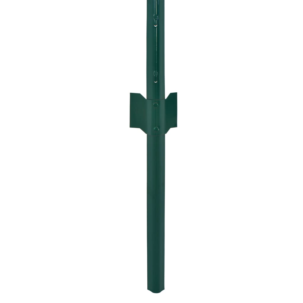 Valla de malla alambre con postes acero 25x0,5 m verde