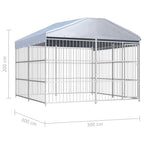 Perrera de exterior con techo 300x300 cm