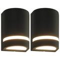 Lámparas de pared de exterior 2 uds 35 W negro semicircular