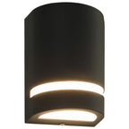 Lámparas de pared de exterior 2 uds 35 W negro semicircular