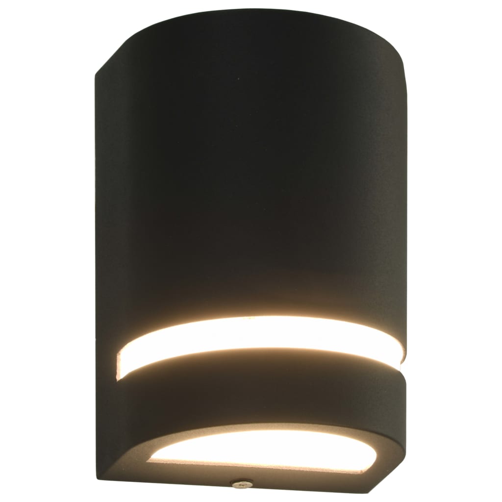 Lámparas de pared de exterior 2 uds 35 W negro semicircular
