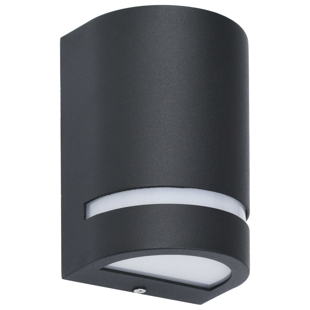 Lámparas de pared de exterior 2 uds 35 W negro semicircular