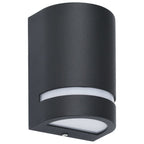 Lámparas de pared de exterior 2 uds 35 W negro semicircular