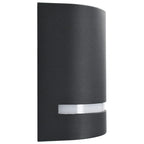 Lámparas de pared de exterior 2 uds 35 W negro semicircular