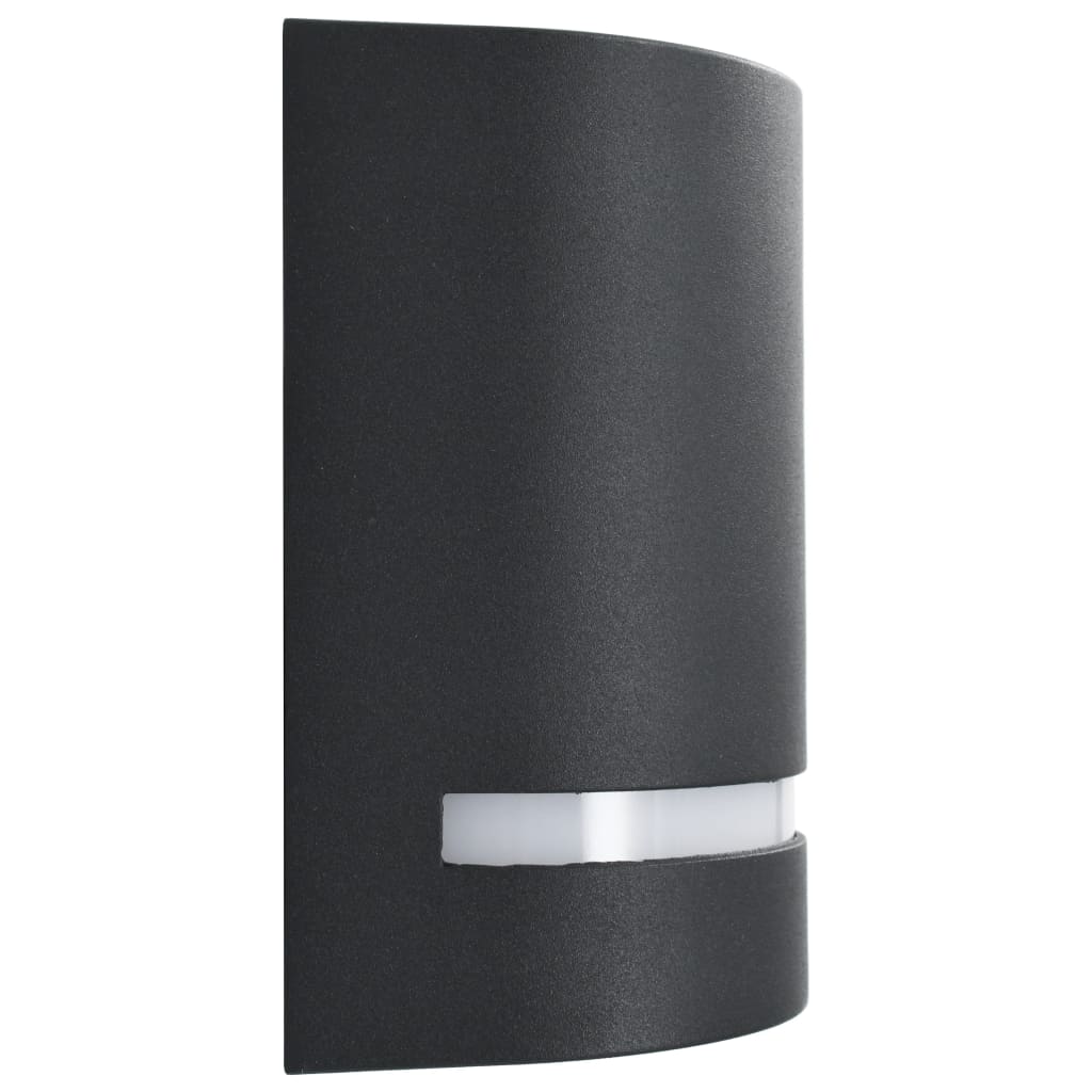 Lámparas de pared de exterior 2 uds 35 W negro semicircular