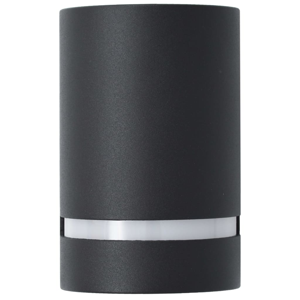 Lámparas de pared de exterior 2 uds 35 W negro semicircular