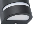 Lámparas de pared de exterior 2 uds 35 W negro semicircular