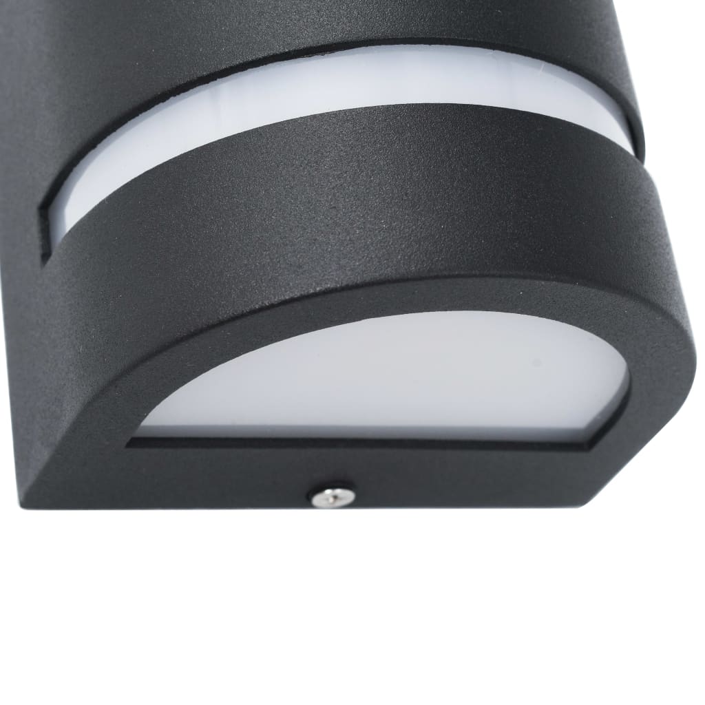 Lámparas de pared de exterior 2 uds 35 W negro semicircular