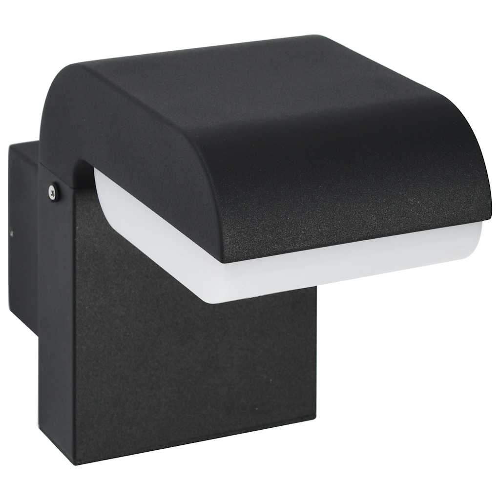 Lámpara LED de pared para jardín ovalada negra 9 W