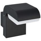 Lámpara LED de pared para jardín ovalada negra 9 W