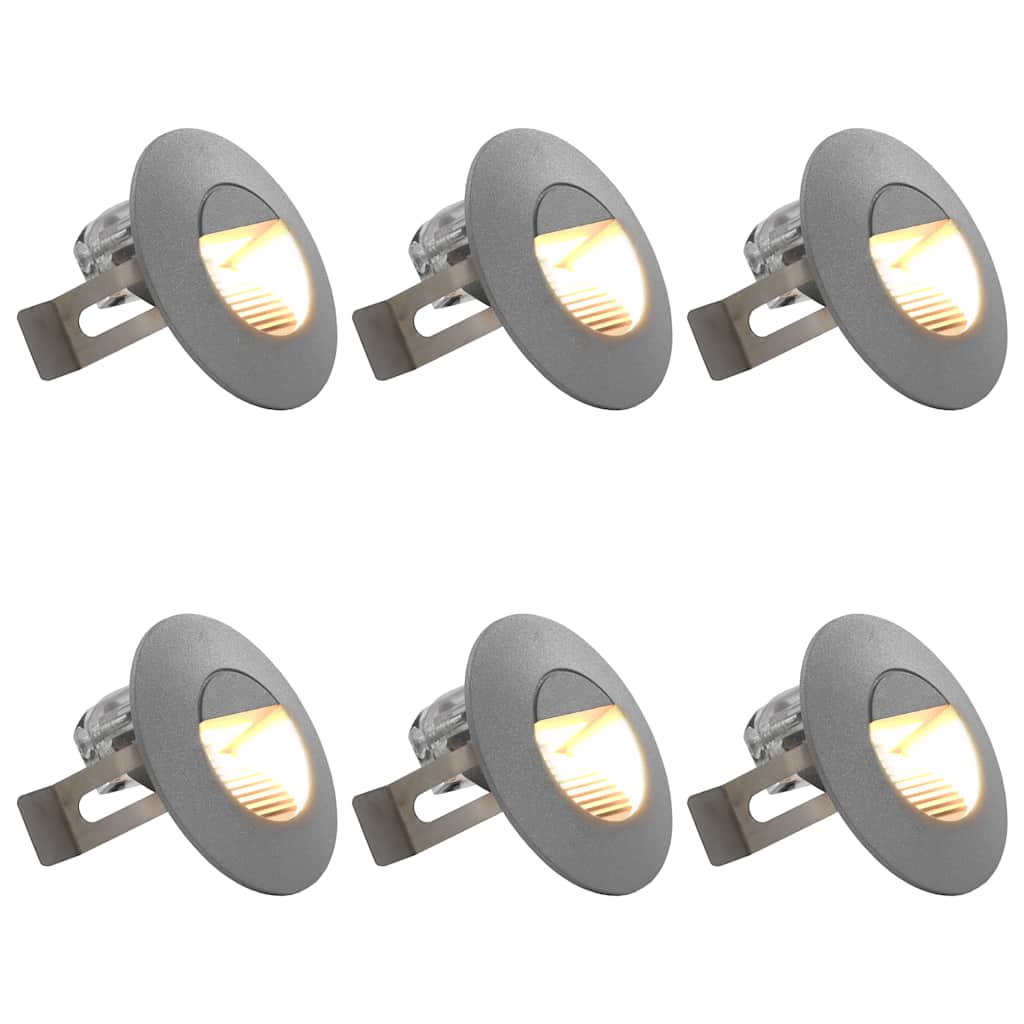 Lámparas LED de pared de jardín 6 unidades cuadrada plateada 2W