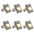 Lámparas LED de pared de jardín 6 unidades cuadrada plateada 2W
