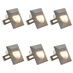 Lámparas LED de pared de jardín 6 unidades cuadrada plateada 2W