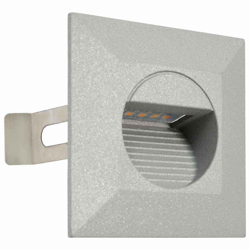 Lámparas LED de pared de jardín 6 unidades cuadrada plateada 2W