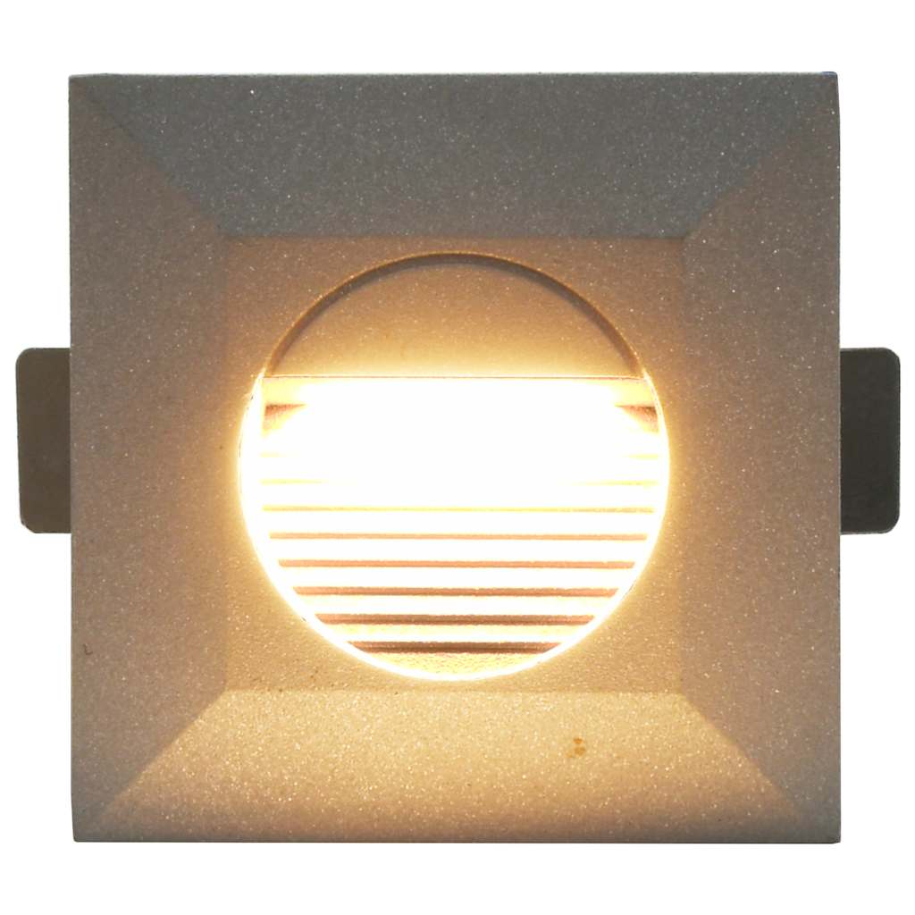 Lámparas LED de pared de jardín 6 unidades cuadrada plateada 2W