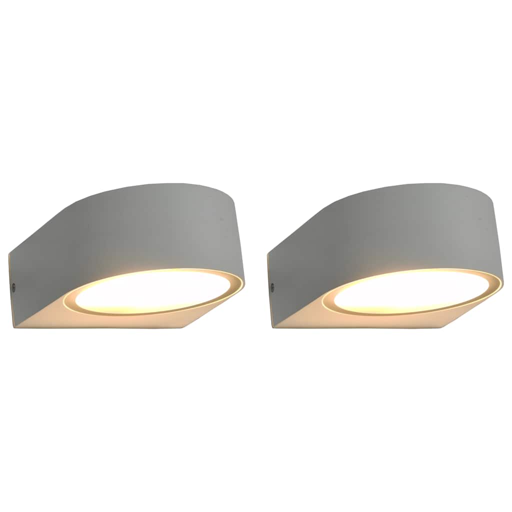 Lámparas de pared para jardín 2 uds. redonda blanca 11 W