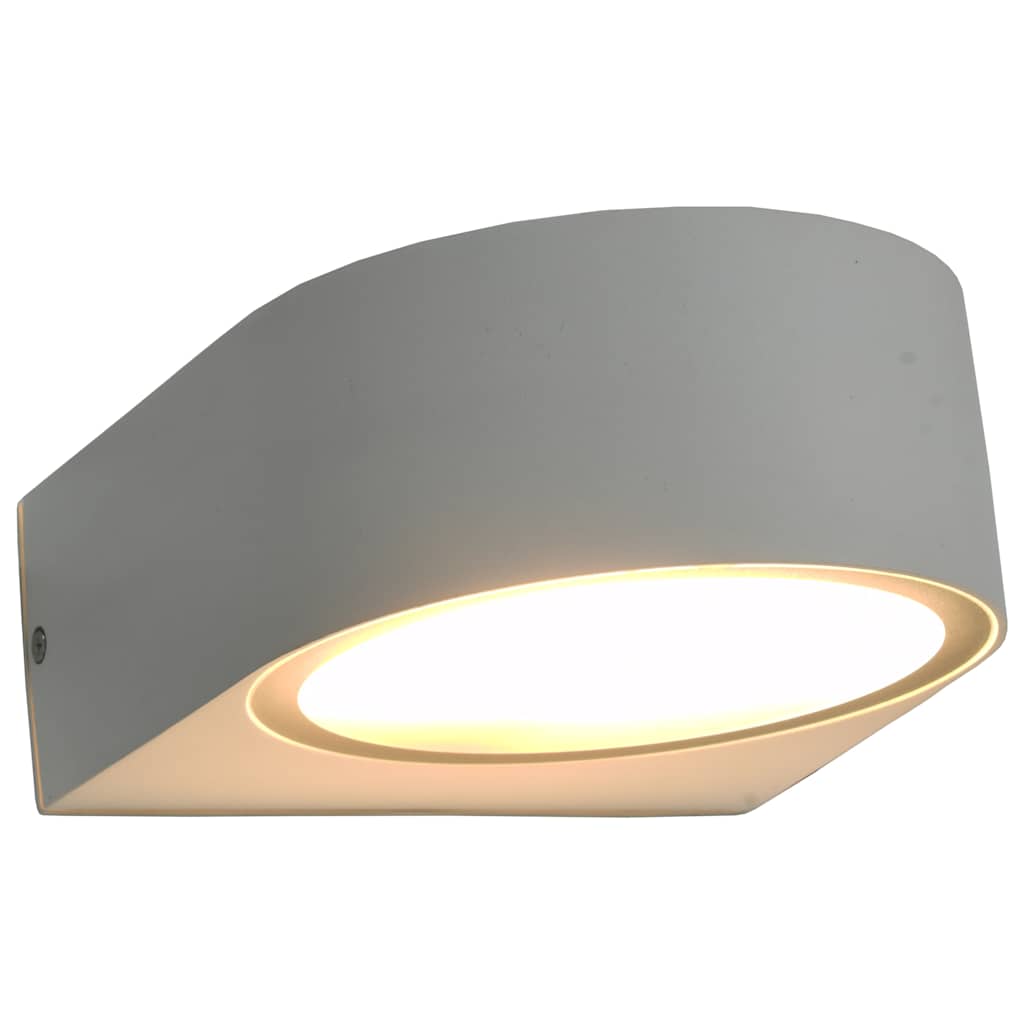 Lámparas de pared para jardín 2 uds. redonda blanca 11 W