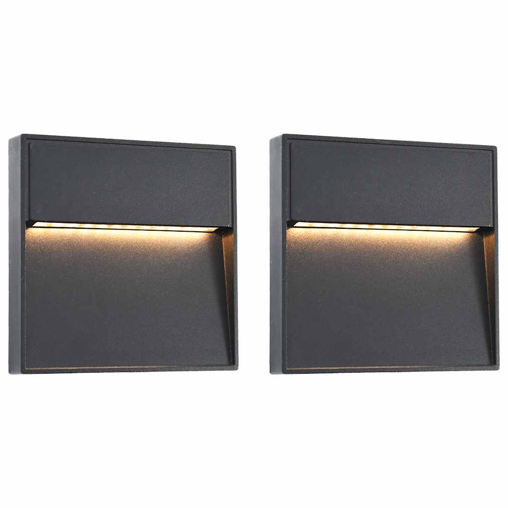 Lámparas LED de pared de jardín 6 unidades cuadrada plateada 2W
