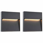 Lámparas LED de pared de jardín 6 unidades cuadrada plateada 2W