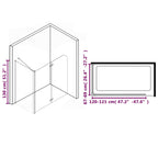 Mampara de ducha plegable ESG 120x68x130 cm