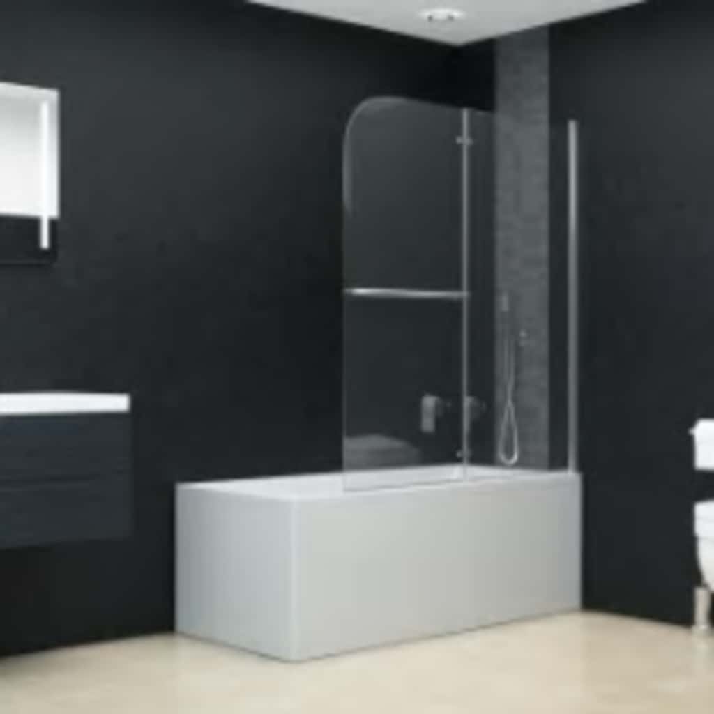 Mampara de ducha de vidrio templado a rayas 120x140 cm