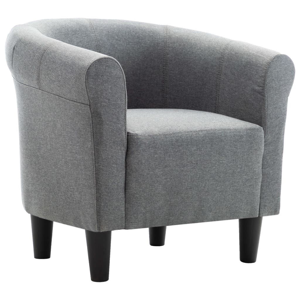 Sillón de tela gris claro