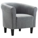Sillón de tela gris claro