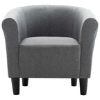 Sillón de tela gris claro